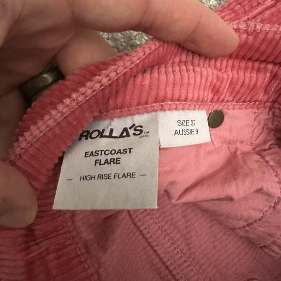 Rolla's Pants Womens 27 Pink Eastcoast Flare High Rise Corduroy Boho Bell Bottom - Picture 8 of 13